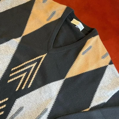 Suéter de lujo con cuello en V (XXL) Clark & Gregory 100 % cachemir Argyle Heritage para hombre Foto 1 de 4