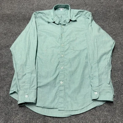 Camisa Steven Alan Costura Inversa Hombres Mediana Verde Tapeta Retorcida Botón Algodón Foto 1 de 4