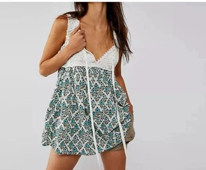 Free People Size 10-12 Tunic Honey Pie Babydoll Top Dress Crochet Boho Multicol - Picture 1 of 10