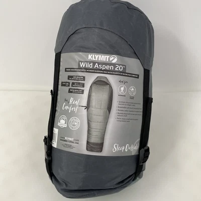KLYMIT WILD ASPEN 20 DEGREE SLEEPING BAGS REGULAR 13WAGR20C - green and black  - Image 1 of 4