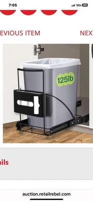 Extraíble bote de basura debajo del gabinete estante ajustable deslizable de basura/negro/sin caja Foto 1 de 2