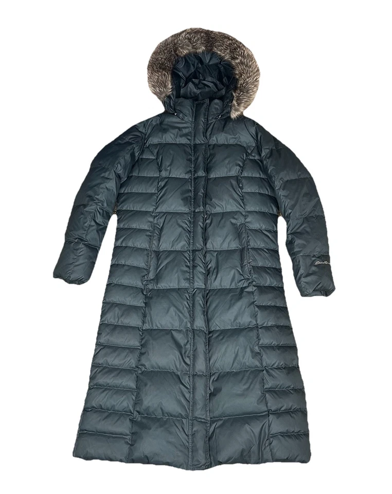 Abrigo de Lona Eddie Bauer Lodge Plumón Capucha Extraíble y Piel Sintética Grande Tormenta Foto 1 de 4