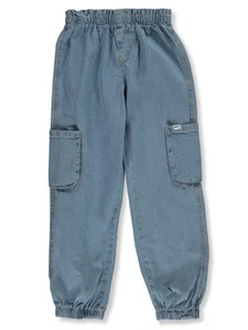 DKNY Girls' Denim Jogger Pants Color: light vintage Size: 7 - Picture 1 of 1