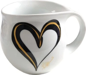 Colani Jumbotasse Jumbobecher XXL Tasse Becher Herz Schwarz Gold 550ml - Bild 1 von 4