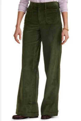 Cordones de pierna ancha de tiro alto Vineyard Vines para mujer 28 verde oscuro longitud completa Foto 1 de 4