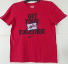 The Nike Tee Mens M Get Your Game Together printed red athletic dry fit t shirt