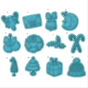 Christmas Cookie Cutter and Stamp Embosser Set - Picture 1 of 1