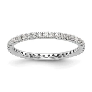 0.51Ct Lab Grown Diamond Eternity Wedding Band Ring Size 5 14K White Gold - Picture 1 of 6