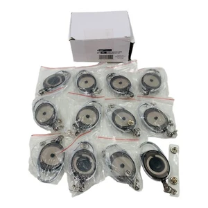 12 Count Advantus Carabiner-Style Retractable ID Card Reel 30" Extension, Smoke - Picture 1 of 8