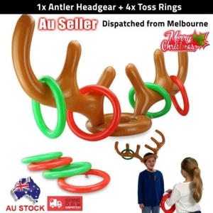 Xmas Inflatable Antler Reindeer Hat Ring Toss Holiday Game Party Toys AUS Stock - Picture 1 of 7