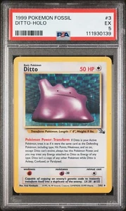 PSA 5 1999 POKEMON FOSSIL #3 DITTO-HOLO Fast & Free Delivery! - Picture 1 of 2