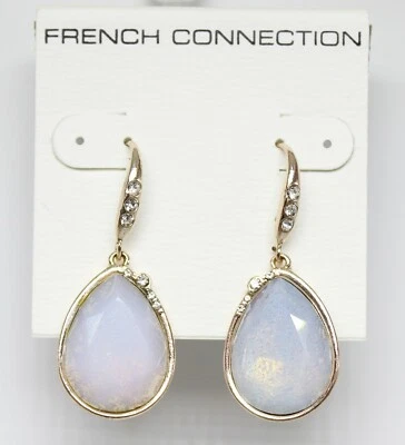 New French Connection Rose Gold White Opal Earrings Nwt $38 Tags #FC42 - Image 1 of 2