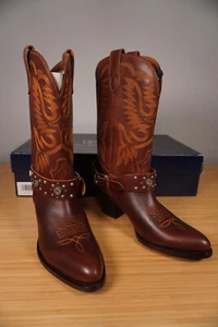 Polo Ralph Lauren Brown Studded Calfskin Western Boot 10 Brand New In The Box - Picture 1 of 24