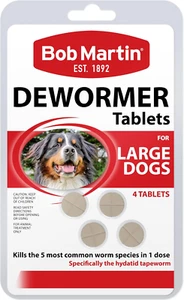 Worming Tablets for Dogs 40G Kills 5 Worms 1 Dose Chewable Liver Flavor 4 Pack - Picture 1 of 12