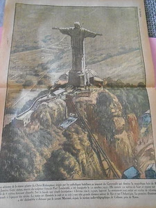 Vue Aérienne de la Statue Géante du Christ Rédempteur Brésil Brazil Print 1934 - Picture 1 of 1