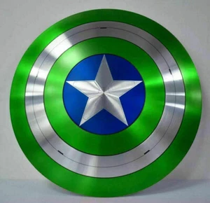 Captain America Green & Silver Shield Medieval Falcon Shield Cosplay 22 inch - Picture 1 of 4