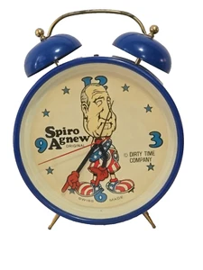 Sveglia Vintage 1970 Spiro Agnew Sheffield Novità Politica Rara Funzionante - Foto 1 di 23