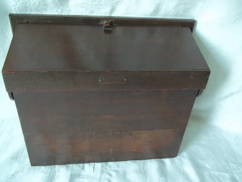 RARE 1892 Vintage Wood Filing Cabinet for Desk or Wall  Handy File Co Cover