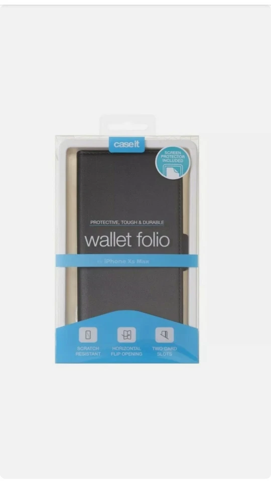 Funda It Folio para teléfono para Apple iPhone Xs Max con película protectora de pantalla Foto 1 de 4