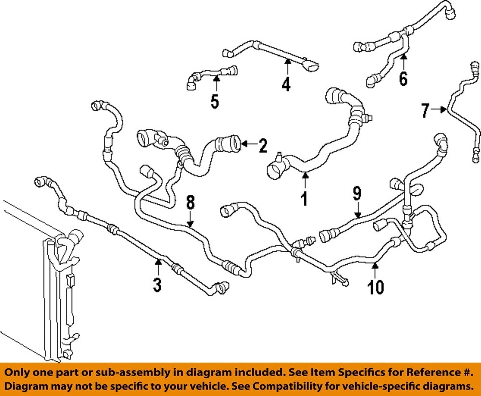 BMW OEM 17-21 340i GT xDrive Mangueras de refrigeración Tubos-Tubo de refrigeración 17128616555 Foto 1 de 1