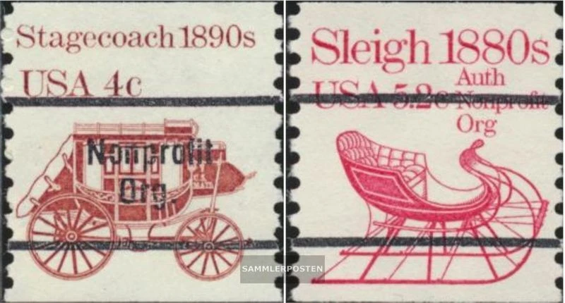 Timbres Etats-Unis 1982 Mi 1597I  v,1614 v neuf avec gomme originale 1982 véhicu - Photo 1/1