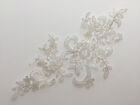 2 X  Bridal Lace Flower Motif  Off White(Light Ivory)  For Craft  24X11cm