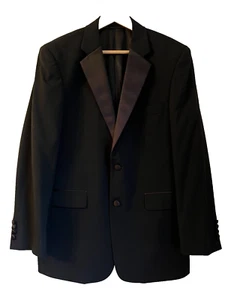 Chaqueta de noche de esmoquin negro de mezcla de lana Moss Bros para hombre 38R - Imagen 1 de 5