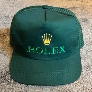 Rolex Trucker Cap Vintage 80s 90s Mesh Green Logo Hat Rare from Japan - Picture 1 of 4