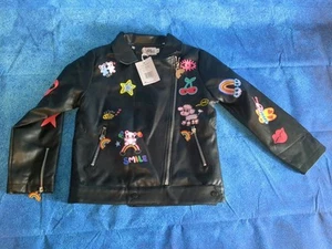 Lola And The Boys Doodle Art Vegan Motorcycle Jacket Girls US Size 6T - Picture 1 of 3