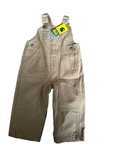 Neu mit Etikett Carhartt Kinder Canvas Overall Baby Kleinkind Größe 12 Monate Druckknopf Schritt braun - Bild 1 von 3