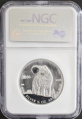 TOP POP - Specimen Not Mint State 2006 Canada Silver $1 Wolf NGC SP69 - Image 1 of 3