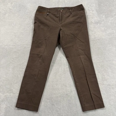 Pantalones de mezclilla de vestir Lauren Ralph Lauren para mujer 14 marrón oficina vintage dinero antiguo Foto 1 de 4