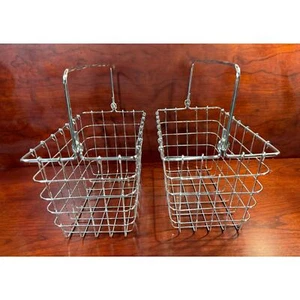 Set 2 Cestini Portaoggetti Cablati Caddies con Manici Acciaio Inox e Cromato - Foto 1 di 6
