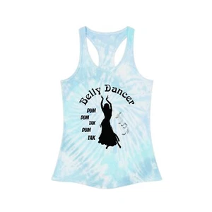 Canotta ballerina del ventre, abbigliamento danza bohemien festival tie dye, top racerback - Foto 1 di 10