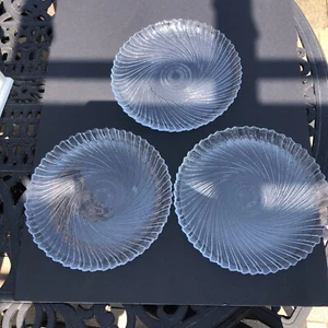 3 Arcoroc Seabreeze verwirbelt überbackenes Glas klar 10" Essteller - Bild 1 von 13