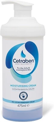 BRANDED Cetraben Moisturising Cream, For Dry, Itchy, Sensitive & Eczema-Prone Skin 475ml