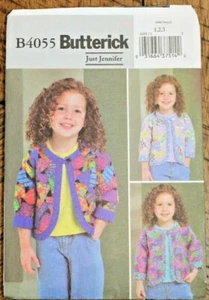 Butterick 4055 Mädchen Kleinkind Patchwork Jacke von Just Jennifer Größe 1-2-3 - Bild 1 von 3