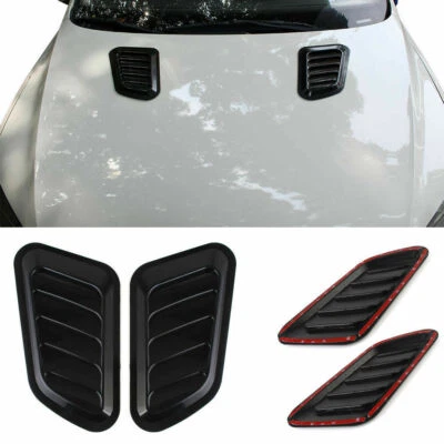 Car Hood Bonnet Vent Air Flow Intake Scoop Side Fender Decor Universal 2pcs New - Image 1 of 4