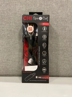 CHI Spin N' Curl 1" Ceramic Rotating Hair Curler Iron Black - Image 1 of 2