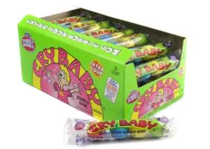 Concord Cry Baby Extra Sour Bubble Gum Ball Tubes 4's (18g) - Pack of 36 - Picture 1 of 5