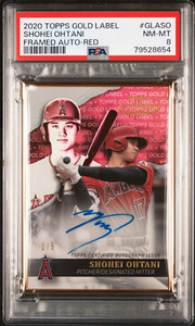 2020 Topps Gold Label Shohei Ohtani FRAMED AUTO, RED /5, PSA 8 POP 1 (0 9, 0 10)