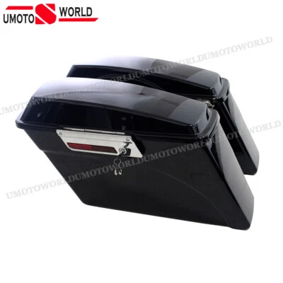 Hard Saddle bags Saddlebag Trunk Fit For Harley Davidson Touring Road King 94-13 - Image 1 of 4