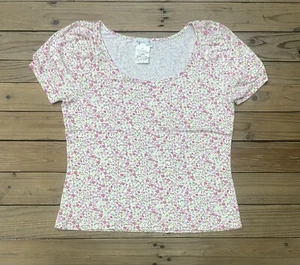 Camisa Agnes B Talla 2 Mujer Floral Flor Top Hecha en Francia - Imagen 1 de 4