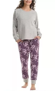 Pigiama donna 2 pezzi set lounge manica lunga maglietta e joggers grigio taglia M. - Foto 1 di 7