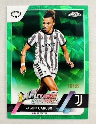 Arianna Caruso 2022-23 Topps Chrome Sapphire UEFA Women's Green #/99 Juventus - Image 1 of 2