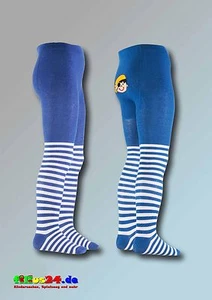 Playshoes Tights with Comfort Waistband Blue Motif Pirate Size 50 To 128 - Picture 1 of 1