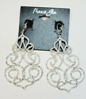 Franco Gia Silver Plated Earrings Special Occasion Dangle C Z's Chandelier  #21