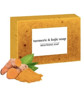 Turmeric Soap Bar Lemon Turmeric Soap Kojic Acid Soap For Dark Spots pack of 12 - Picture 1 of 4