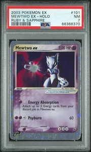2003 Pokemon EX Ruby Sapphire Mewtwo ex 101 PSA 7 NM - Picture 1 of 6