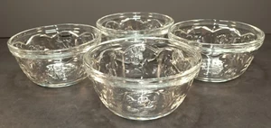 Juego de 4 mini cuencos vintage de vidrio transparente para horno - Imagen 1 de 10